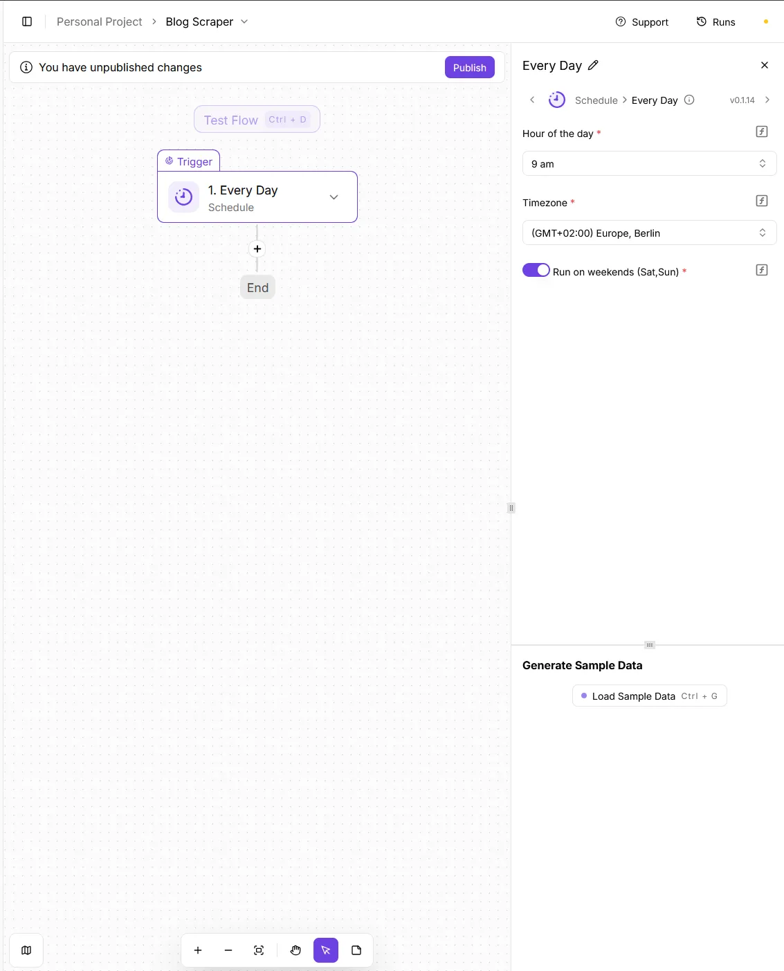 Wir fügen einen Scheudler hinzu.